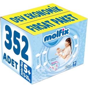 Molfix Bebek Bezi 5+ Beden 13-20 KG Junior Plus 352 Adet Dev Ekonomik Fırsat Pk
