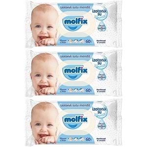 Molfix Islak Havlu Mendil İzotonik Hassas Ciltler 3 Lü Set 60 Yaprak Plastik Kapaklı