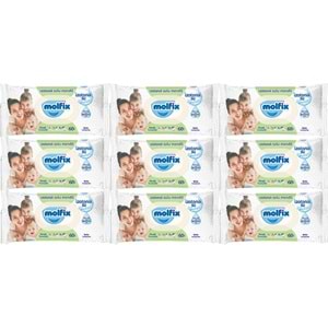 Molfix Islak Havlu Mendil İzotonik Ferah Temizlik 9 Lu set 60 Yaprak Plastik Kapaklı