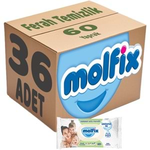 Molfix Islak Havlu Mendil İzotonik Ferah Temizlik 36 Lı set 60 Yaprak Plastik Kapaklı
