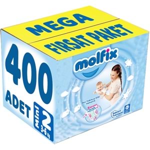 Molfix Bebek Bezi 2 Beden 3-6 KG Mini 400 Adet MeGa Fırsat Pk