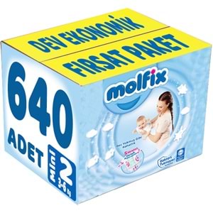 Molfix Bebek Bezi 2 Beden 3-6 KG Mini 640 Adet Dev Ekonomik Fırsat Pk