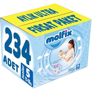 Molfix Bebek Bezi 5 Beden 11-18 KG Junior 234 Adet Aylık Ultra Fırsat Pk