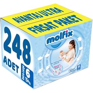 Molfix Bebek Bezi 6 Beden 15+ KG Extra Large 248 Adet Avantaj Ultra Fırsat Pk