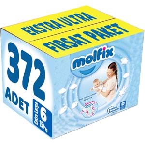 Molfix Bebek Bezi 6 Beden 15+ KG Extra Large 372 Adet Ekstra Ultra Fırsat Pk