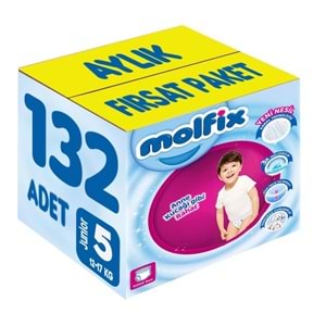 Molfix Külot Bebek Bezi 5 Beden 12-17 KG Junior 132 Adet Aylık Fırsat Pk