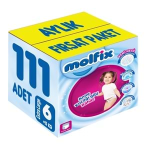 Molfix Külot Bebek Bezi 6 Beden 15+ KG Extra Large 111 Adet Aylık Fırsat Pk