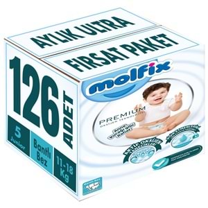 Molfix Premium Bebek Bezi 5 Beden 11-18 KG Junior 126 Adet Aylık Ultra Fırsat Pk