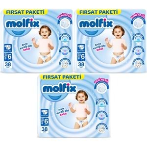 Molfix Bebek Bezi 6 Beden 15+ KG Extra Large 114 Adet Aylık Fırsat Pk