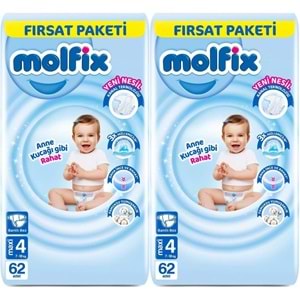 Molfix Bebek Bezi 4 Beden 7-14 KG Maxi 124 Adet Ekonomik Fırsat Pk