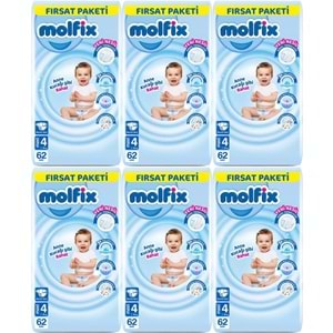 Molfix Bebek Bezi 4 Beden 7-14 KG Maxi 372 Adet Ekstra Fırsat Pk