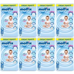 Molfix Bebek Bezi 4 Beden 7-14 KG Maxi 496 Adet Dev Ekonomik Fırsat Pk
