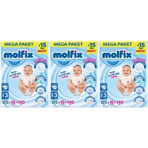 Molfix Bebek Bezi Beden:3 (4-9KG) Midi 420 Adet Mega Aylık Fırsat Pk