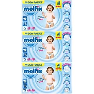 Molfix Bebek Bezi 6 Beden 15+ KG Extra Large 240 Adet Mega Aylık Fırsat Pk
