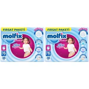 Molfix Külot Bebek Bezi 6 Beden 15+ KG Extra Large 76 Adet Ekonomik Fırsat Pk