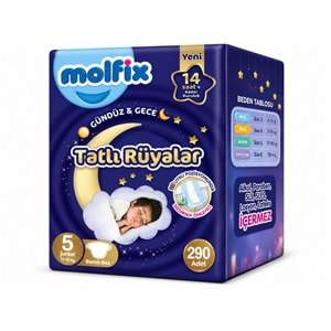 Molfix Tatlı Rüyalar Bebek Bezi 5 Beden 11-18 KG Junior 290 Adet Mega Fırsat Pk