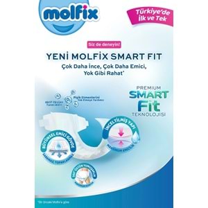 Molfix Premium Smart Fit Bebek Bezi 4 Beden 7-14 KG Maxi 258 Adet Aylık Ultra Fırsat Pk