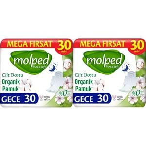 Molped Pure&Soft Hijyenik Ped Gece 60 (2PK*30) Adet Mega Pk