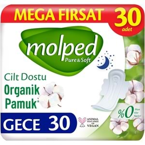Molped Pure&Soft Hijyenik Ped Gece 60 (2PK*30) Adet Mega Pk