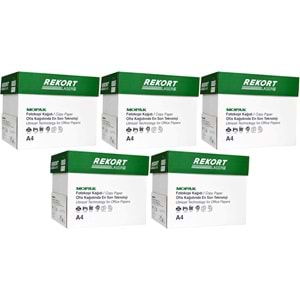 Mopak Rekort A4 80GR/M2 Fotokopi Kağıdı 12500 Adet (25PK*500)