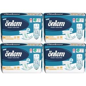 Önlem Yetişkin Bezi Bel Bantlı Tekstil Yüzey M - Medium - Orta 120 Adet (4PK*30)