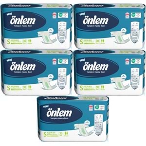 Önlem Yetişkin Bezi Bel Bantlı Tekstil Yüzey S - Small - Küçük 150 Adet (5PK*30)