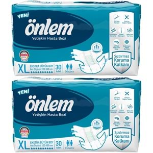Önlem Yetişkin Bezi Bel Bantlı Tekstil Yüzey XL - Extra Large - Ekstra Büyük 60 Adet (2PK*30)