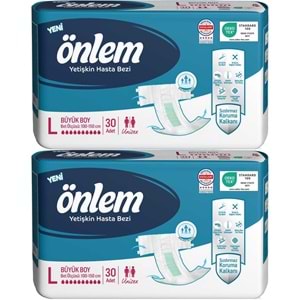 Önlem Yetişkin Bezi Bel Bantlı Tekstil Yüzey L - Large - Büyük 60 Adet (2PK*30)