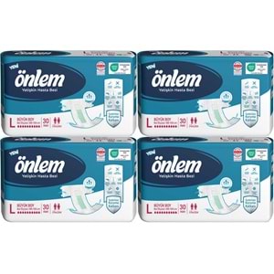 Önlem Yetişkin Bezi Bel Bantlı Tekstil Yüzey L - Large - Büyük 120 Adet (4PK*30)