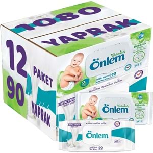 Önlem Islak Havlu Mendil 90 Yaprak Karma Botanika Özlü/Beyaz Sabunlu (12 Li Set) Pls Kapak 1080 Yprk