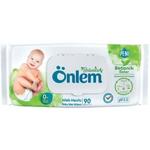 Önlem Islak Havlu Mendil 90 Yaprak Karma Botanika Özlü/Beyaz Sabunlu (24 Lü Set) Pls Kapak 2160 Yprk