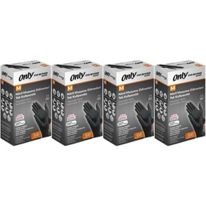 Only Evo Beyond Glove Nitril Siyah Pudrasız Muayene Eldiveni 400 Lü Set M - Medium - Orta (4PK*100)