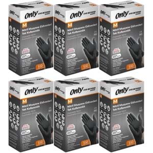 Only Evo Beyond Glove Nitril Siyah Pudrasız Muayene Eldiveni 600 Lü Set M - Medium - Orta (6PK*100)
