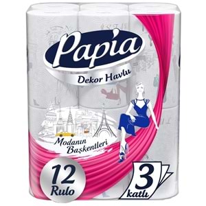 Papia kağıt Havlu Dekor (Modanon Başkentleri Desenli) 36 Lı Set (3PK*12)