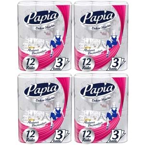 Papia Kağıt Havlu Decor (Modanon Başkentleri Desenli) 48 Li Set (4PK*12)