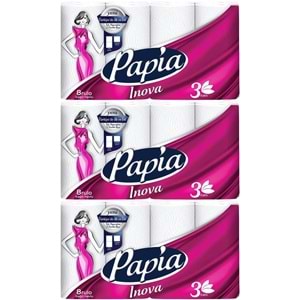 Papia kağıt Havlu (3 Katlı) 24 Lü Set Inova (3PK*8)