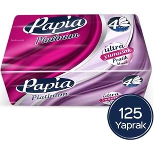 Papia Platinum Pratik Mendil 125 Yaprak (4 Katlı) 375 Yaprak (3PK*125)