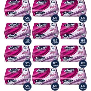 Papia Platinum Pratik Mendil 125 Yaprak (4 Katlı) 1500 Yaprak (12PK*125)