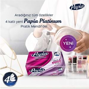 Papia Platinum Pratik Mendil 125 Yaprak (4 Katlı) 1500 Yaprak (12PK*125)