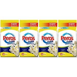 Peros Matik Toz Çamaşır Deterjanı 40KG Yasemin Çiçeği (Beyaz ve Renkliler) (268 Yıkama) (4PK*10KG)