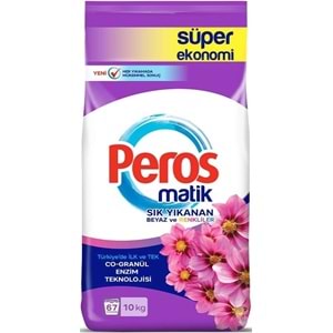 Peros Matik Toz Çamaşır Deterjanı 40KG Yıldız-Yasemin Çiçeği (Beyaz ve Renkli)(268 Yıkama)(4PK*10KG)