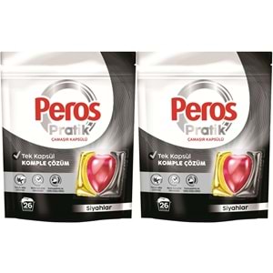 Peros Pratik Matik Çamaşır Deterjanı Kapsülü - Tableti 52 Adet Siyahlar (2PK*26)
