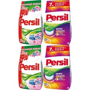 Persil Matik Toz Çamaşır Deterjanı 28 KG Gülün Büyüsü Beyaz + Color/Renkli (184 Yıkama) (4PK*7KG)