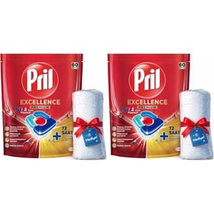 Pril Bulaşık Makinesi Deterjanı Kapsül Tablet Excellence Premium 5 i 1 Arada 120 Adet (2PK*60)