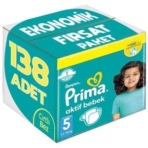 Prima Bebek Bezi 5 Beden 11-16 KG Junior 138 Adet Ekonomik Fırsat Pk