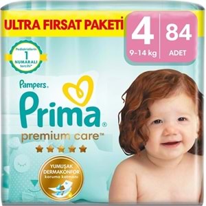 Prima Premium Care Bebek Bezi 4 Beden 9-14 Maxi 168 Adet MeGa Fırsat Pk