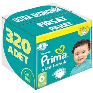 Prima Bebek Bezi 6 Beden 13-18 KG Extra Large 320 Adet Ultra Ekonomik Fırsat Pk