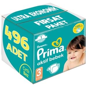 Prima Bebek Bezi 3 Beden 6-10 KG Midi 496 Adet Ultra Ekonomik Fırsat Pk