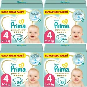 Prima Premium Care Bebek Bezi 4 Beden 9-14 Maxi 336 Adet Ultra Fırsat Pk