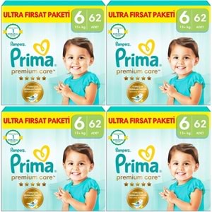 Prima Premium Care Bebek Bezi 6 Beden 13+ Extra Large 248 Adet Ultra Fırsat Pk